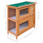 2-Tier Wood Rabbit Hutch Bunny Cage Chicken Coop Pet House w/Run Outdoor Indoor