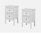 New! Nightstand End Table with 2 Drawer,White Finish Set of 2