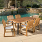 New Dining Table 6-Person Indoor Outdoor Acacia Wood Dining Table