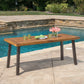 New Dining Table 6-Person Indoor Outdoor Acacia Wood Dining Table