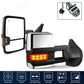 Pair for 07-13 Silverado Sierra Tow Mirrors Chrome Power Heated LED Amber Signal