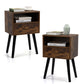 Night Stand Set of 2 Solid Metal Legs Furniture Bedside Table