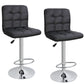 Set of 2 Bar Stools Black Adjustable Height Dining Swivel Pub Counter Chair