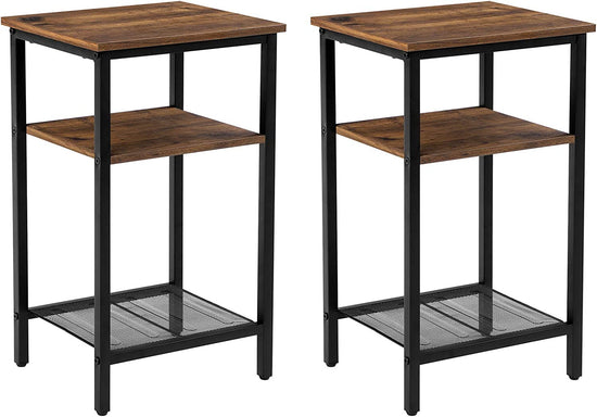 Set of 2 Nightstands, 3-Tier End Table, Side Tables