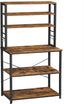 6-Tier Coffee Bar Bakers Rack, Microwave Oven Stand w/ 6 Hooks, Metal Frame, Sturdy