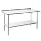 24"x72" Stainless Steel Work Table Scratch Resistant Antirust Metal with Backsplash