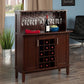 Portable Beynac Bar Cappuccino Wine Cabinet with adjustable shelf & 8 slots