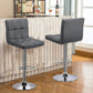 Set of 4 Bar Stools Modern Square Counter Height Barstool 22" to 33" PU Leather Swivel Adjustable