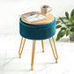 Mid-Century Modern Velvet Storage Side Table, Ottoman Foot Rest and Tray