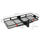 500LB FoldAway Steel Mesh Cargo Rack Basket Carrier Luggage Hitch Tow Bar 60x20"