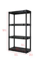 Hyper Tough 13.88"D x 30"W x 56.2"H 4 Shelf Plastic Garage Shelves, Black