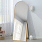 Aluminum Alloy Full-length Mirror Arch Decorative Mirror 71"*24", Gold with Bracket