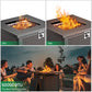 NEW! Outdoor 50,000 BTU Fire Pit Table with Lid and Lava Rock Auto-Ignition Gas