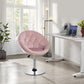 NEW! Makeup Vanity Chair Velvet 360 Swivel Barrel Chair Round Tufted Back Adjustable Pink