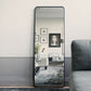 Black Full Length Mirror, 64"x21" Nano Rounded Corner Floor Mirror Standing Hanging or Leaning Against Wall Dressing Room Mirror Full Length, Black