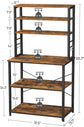 6-Tier Coffee Bar Bakers Rack, Microwave Oven Stand w/ 6 Hooks, Metal Frame, Sturdy