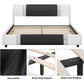 Queen Size Upholstered Bed Frame with Headboard, Deluxe Faux Leather Modern Platform Bed Frame, Black and White