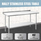 24"x72" Stainless Steel Work Table Scratch Resistant Antirust Metal with Backsplash