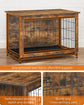 Dog Crate Furniture, Side End Table, Indoor up to 70 lb, Heavy Duty w/ Multi-Purpose Removable Tray