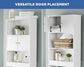 Over the Toilet Storage Bathroom Space Saver with 3 Fixed Shelves, White