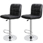 Set of 2 Bar Stools Black Adjustable Height Dining Swivel Pub Counter Chair