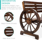 2-Person Wooden Wagon Wheel Bench, Lounge Furniture - Brown