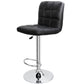 Set of 2 Bar Stools Black Adjustable Height Dining Swivel Pub Counter Chair