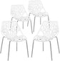 Set of 4, Modern Stackable Chair Kitchen White Dining Chairs