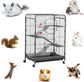 37-inch Metal Ferret Chinchilla Cage Indoor Outdoor Small Animals Hutch w/ 2 Front Doors