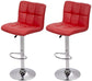 Set of 4 Bar Stools Counter Height Bar Stools Adjustable Swivel Stool with Back PU Leather