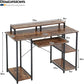 46" Gaming Writing Desk with Keyboard Tray/Monitor Stand Shelf/Storage Shelves/CPU Stand