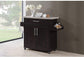 Kitchen Island with Spice Rack, Towel Rack & Drawer, Chocolate with Grey Top