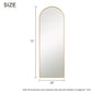 Aluminum Alloy Full-length Mirror Arch Decorative Mirror 71"*24", Gold with Bracket