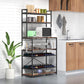 6 Tier Kitchen Bakers Rack with Bottle Storage