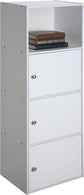 3 Door Cabinet Storage with Shelf, White