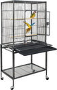 53-Inch Pet Cage Wrought Iron Birdcage with Rolling Stand