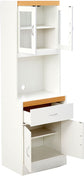 Long Standing Kitchen Cabinet with Top & Bottom Enclosed Cabinet Space