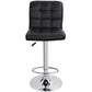 Set of 2 Bar Stools Black Adjustable Height Dining Swivel Pub Counter Chair