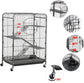 37-inch Metal Ferret Chinchilla Cage Indoor Outdoor Small Animals Hutch w/ 2 Front Doors