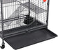 37-inch Metal Ferret Chinchilla Cage Indoor Outdoor Small Animals Hutch w/ 2 Front Doors