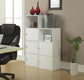 3 Door Cabinet Storage with Shelf, White