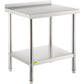 30x24in Stainless Steel Kitchen Restaurant Work Prep Table with Backsplash