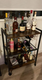 NEW! 3-Tier Serving Cart on Wheels Kitchen Cart with Wine Rack and Cup Holder