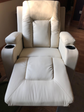 Recliner Chair PU Leather Rocking Sofa with Heated Massage, Cream White