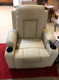 Recliner Chair PU Leather Rocking Sofa with Heated Massage, Cream White