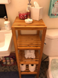 4-Tier Bamboo Shelf Narrow Bathroom Shelf Standing Towel Rack Kitchen Rack