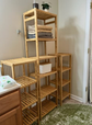 4-Tier Bamboo Shelf Narrow Bathroom Shelf Standing Towel Rack Kitchen Rack