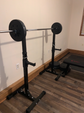 Pair of Adjustable Squat Rack Standard Solid Steel Squat Stands Barbell Free Press Bench Home Gym Portable Dumbbell Racks Stands 44"-70"