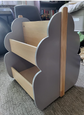 Kids Bookshelf with Wheels Wooden Bookcase Toy Storage Cabinet Organizer