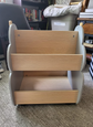 Kids Bookshelf with Wheels Wooden Bookcase Toy Storage Cabinet Organizer